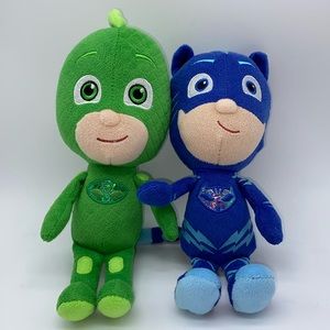 Set of 2 PJ Masks Gekko & Catboy Plush Stuffed Toys 7”